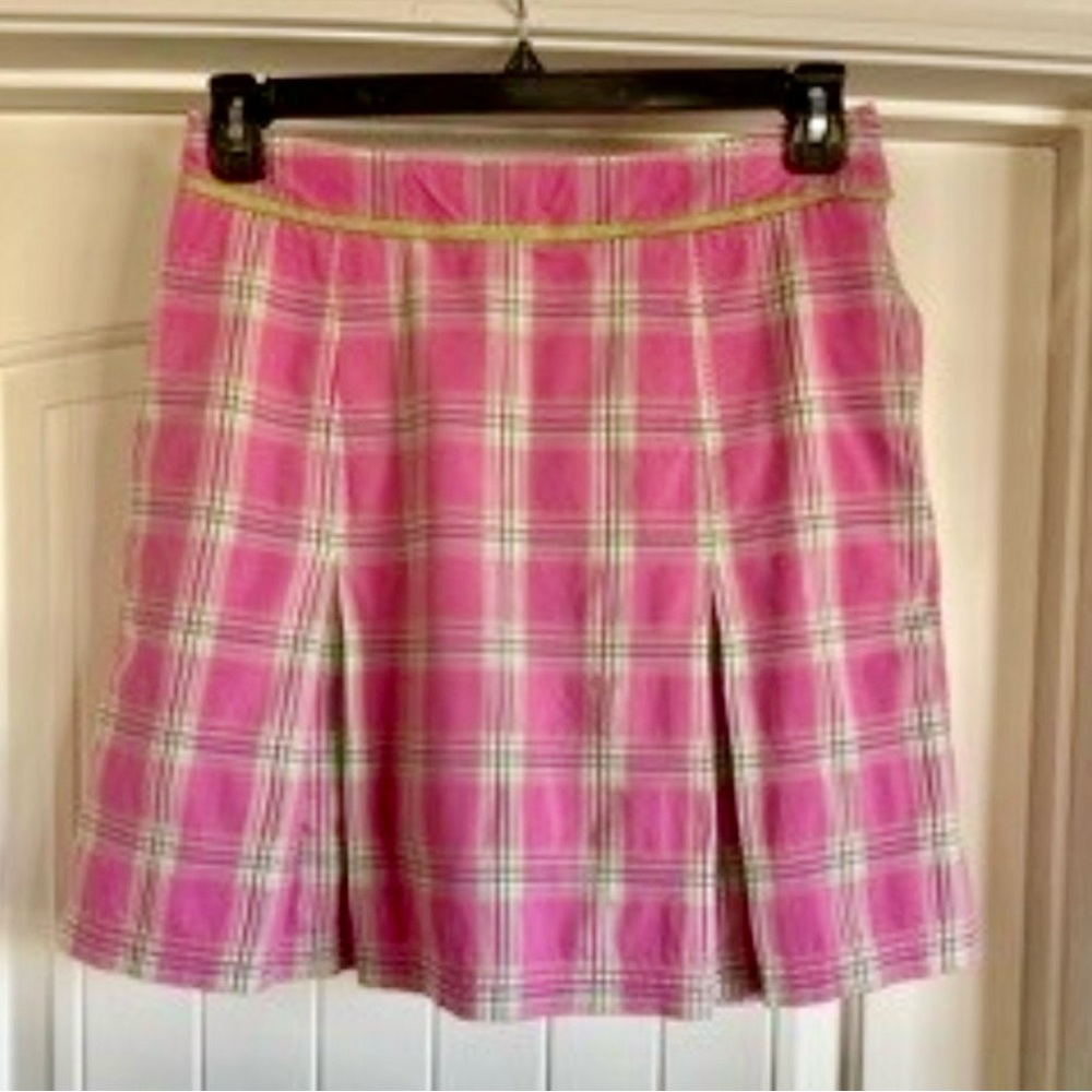 Lilly Pulitzer Vintage Pink Plaid Skort. Size 8.